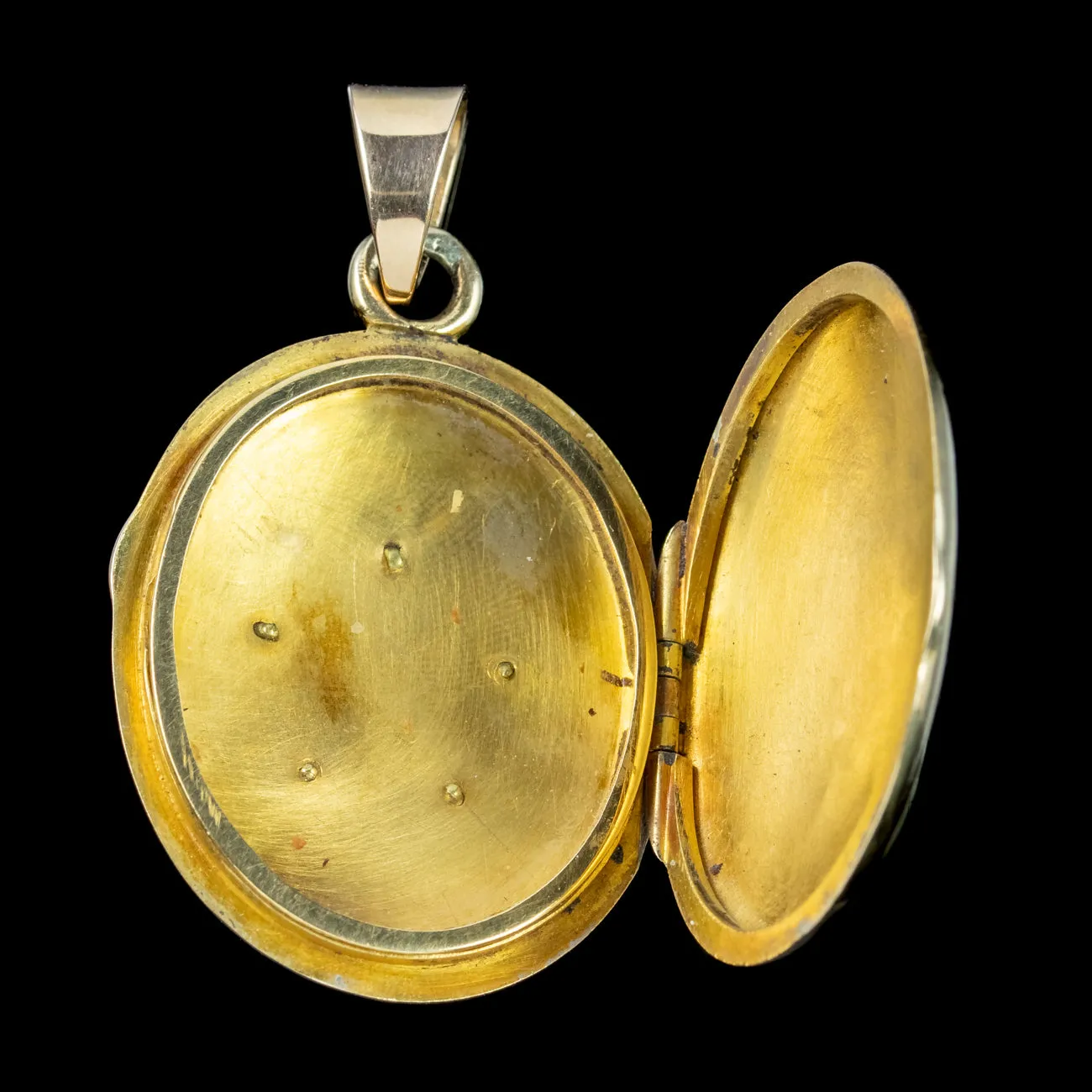 Antique Victorian French Ruby Pearl Star Locket 18ct Gold