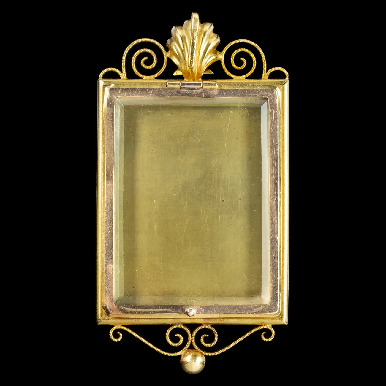Antique Victorian Pietra Dura Flower Locket 18ct Gold