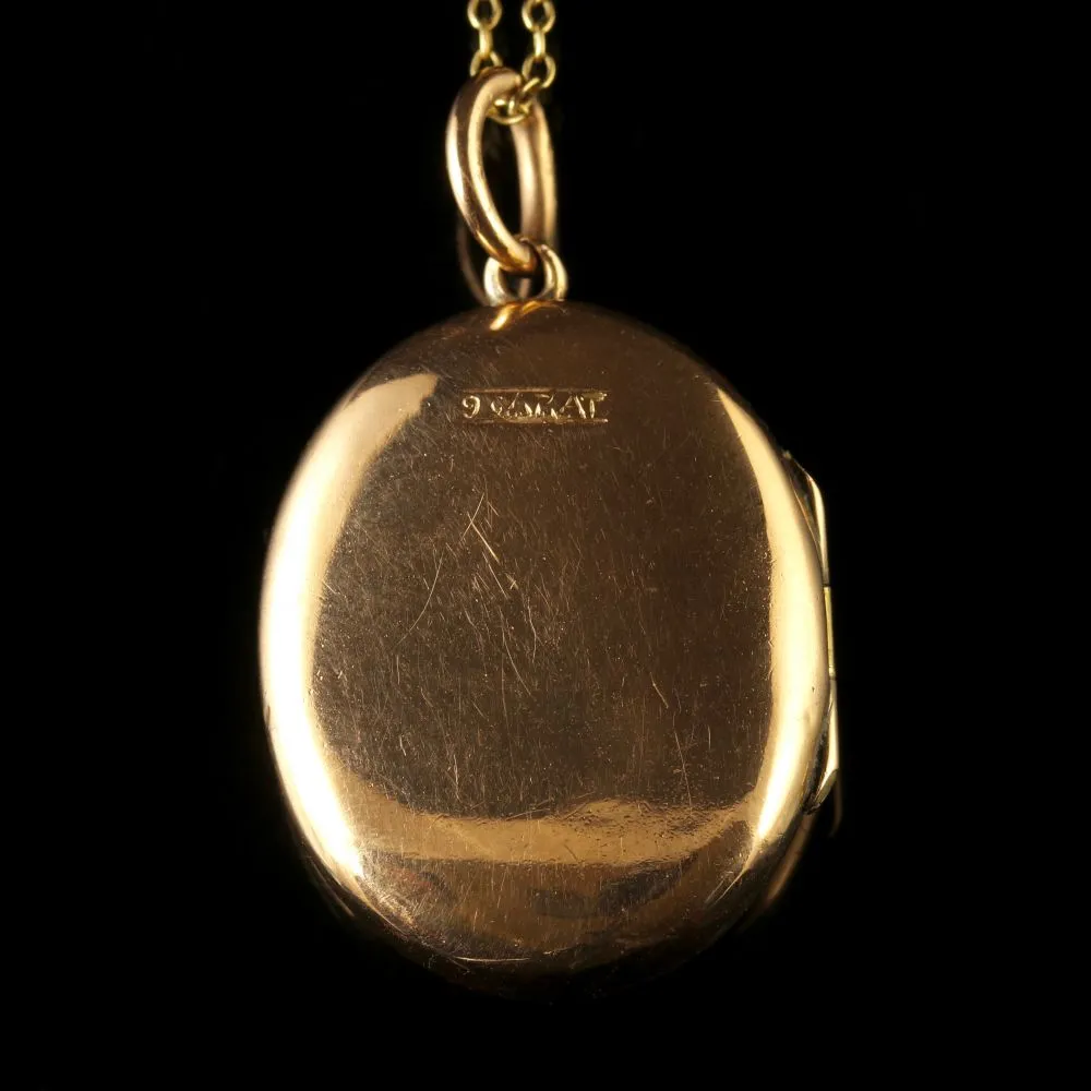Antique Victorian Ruby Gold Locket And Chain Circa 1900