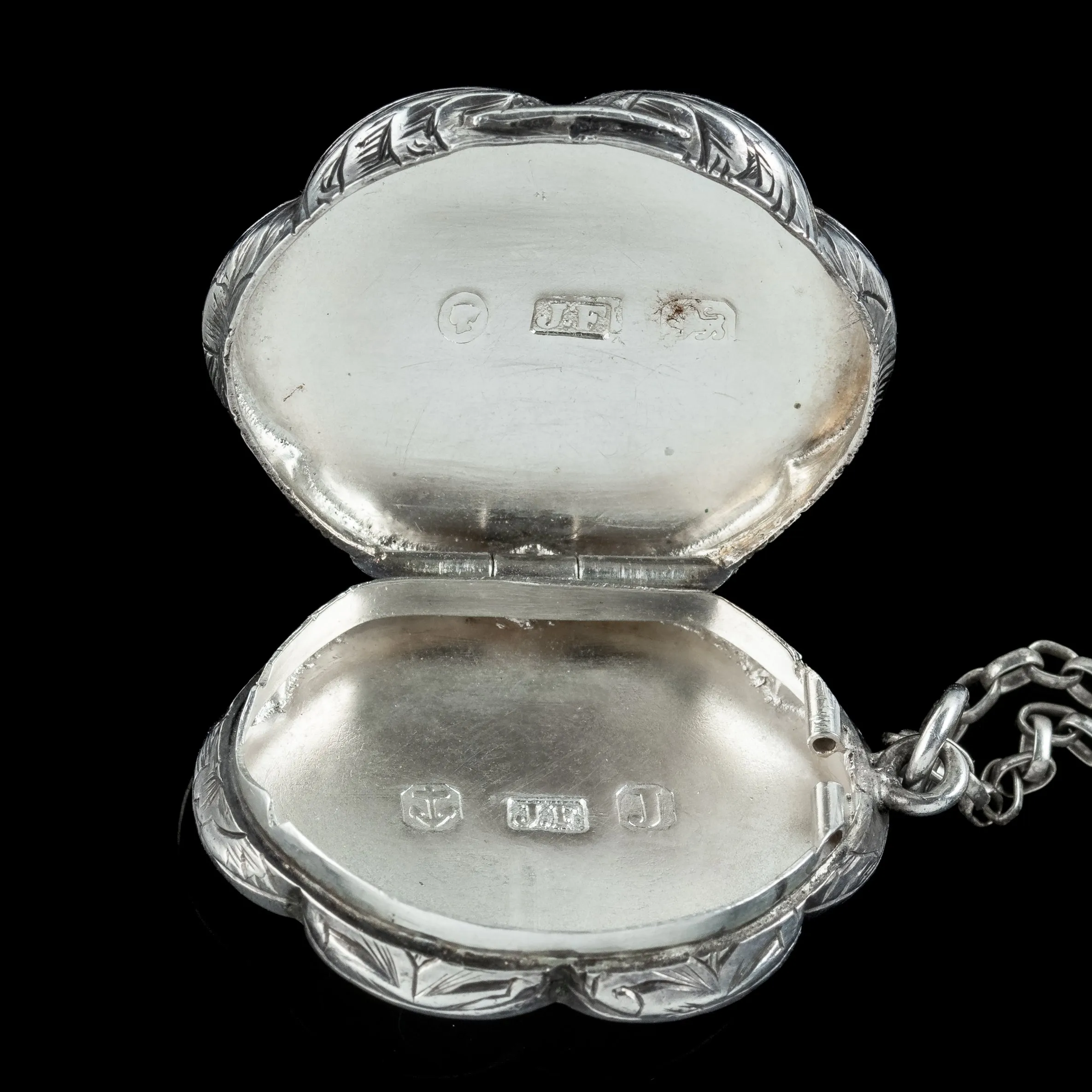 Antique Victorian Scottish Agate Vinaigrette Locket Necklace Dated 1858