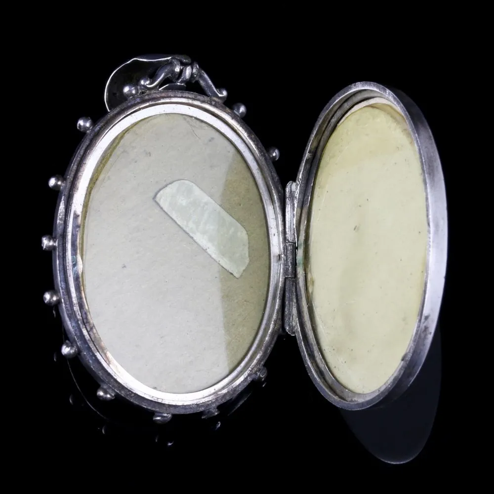 Antique Victorian Silver Locket Dated Birmingham 1885
