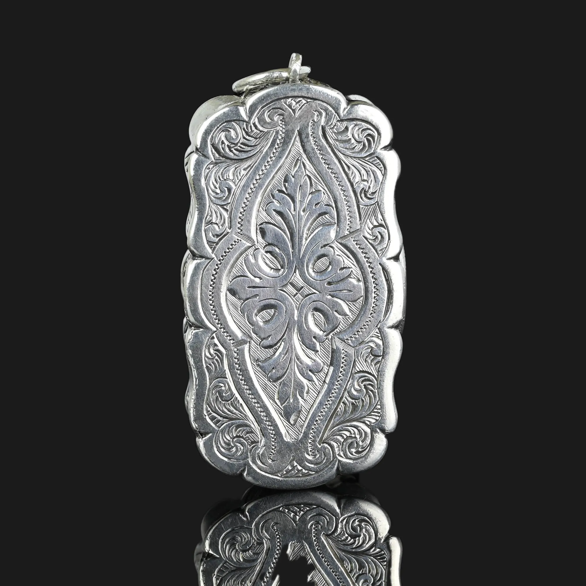 Antique Victorian Silver Vinaigrette Locket Pendant C. 1876