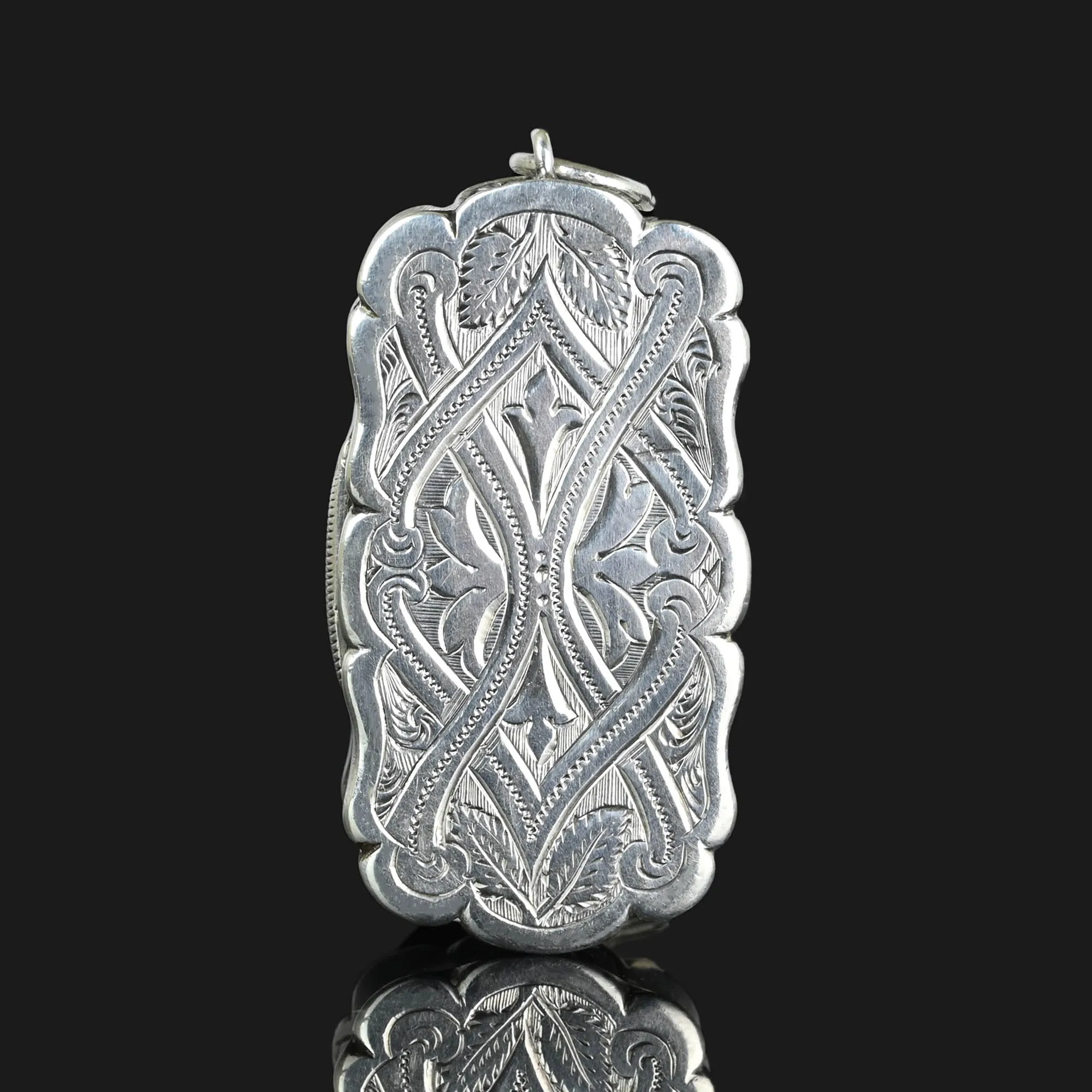 Antique Victorian Silver Vinaigrette Locket Pendant C. 1876