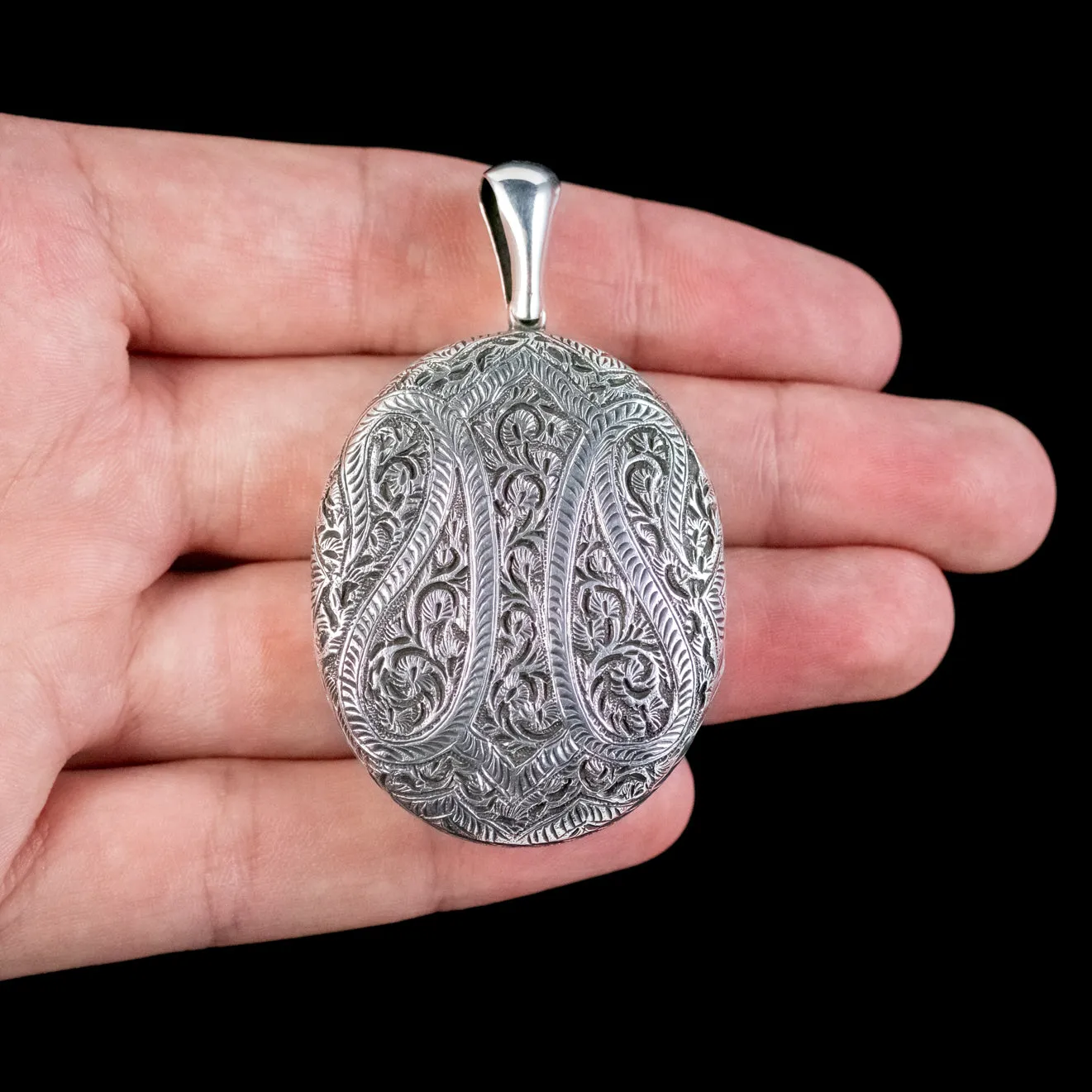 Antique Victorian Sterling Silver Locket Circa 1880