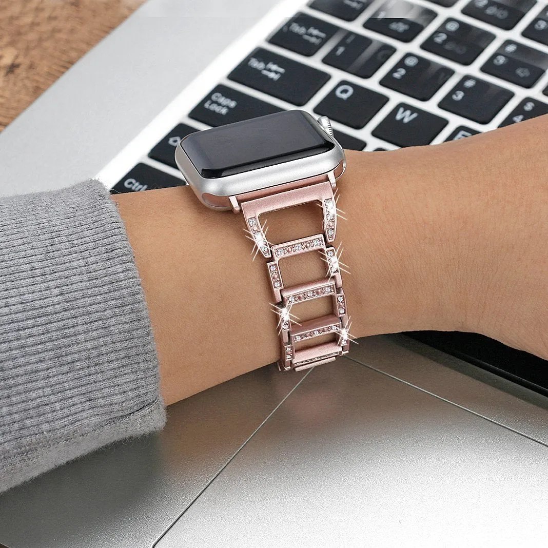 Apple Series Stainless Steel Hollow Breathable Diamond Strap