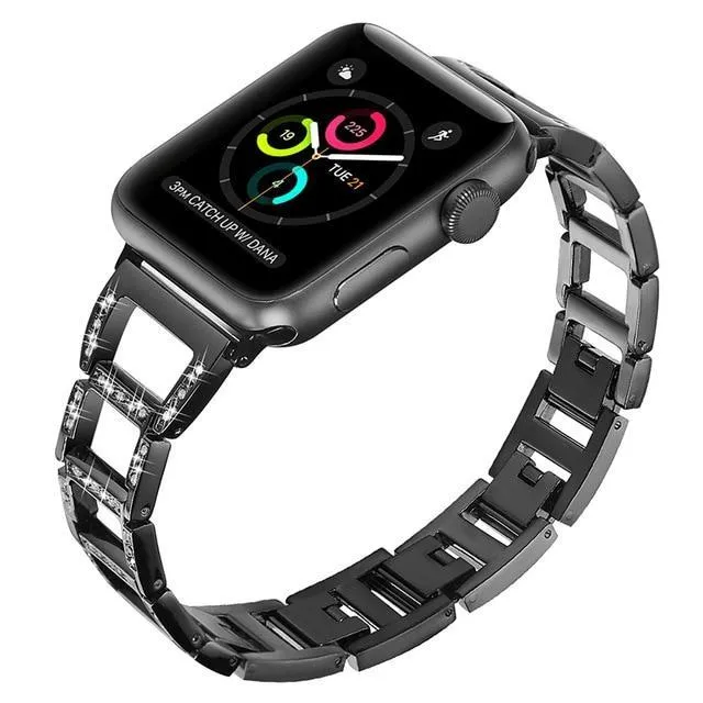 Apple Series Stainless Steel Hollow Breathable Diamond Strap