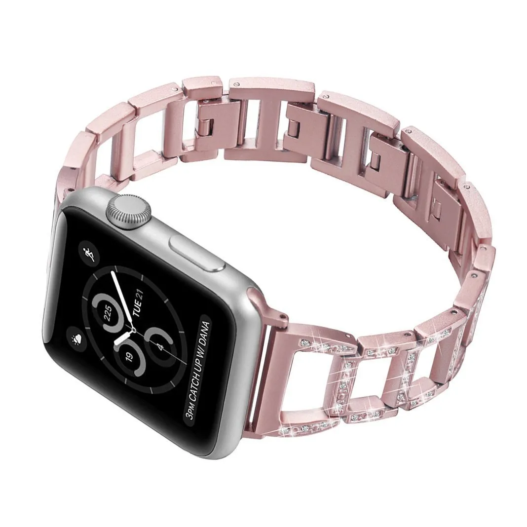 Apple Series Stainless Steel Hollow Breathable Diamond Strap