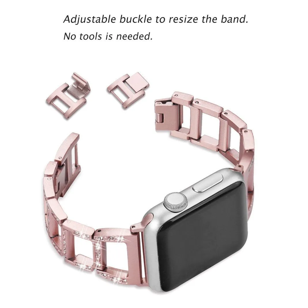 Apple Series Stainless Steel Hollow Breathable Diamond Strap