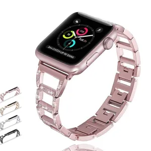 Apple Series Stainless Steel Hollow Breathable Diamond Strap