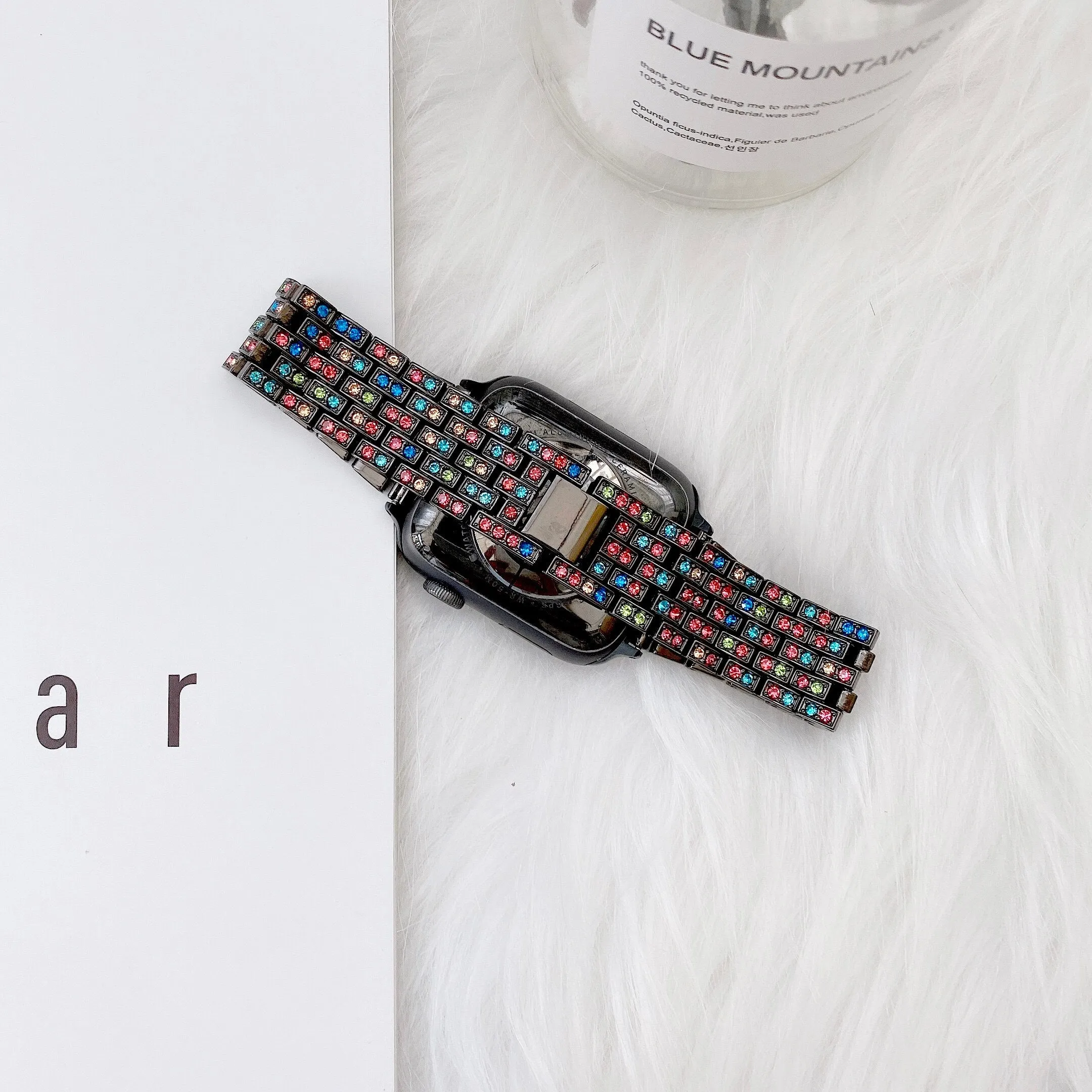 Apple Watch 7 6 5 4 3 Women Style Watch Band Colored Diamond Strap