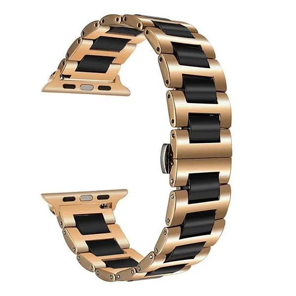 Apple Watch Band 8 Ceramic two-tone Designer Premium Steel Link Strap