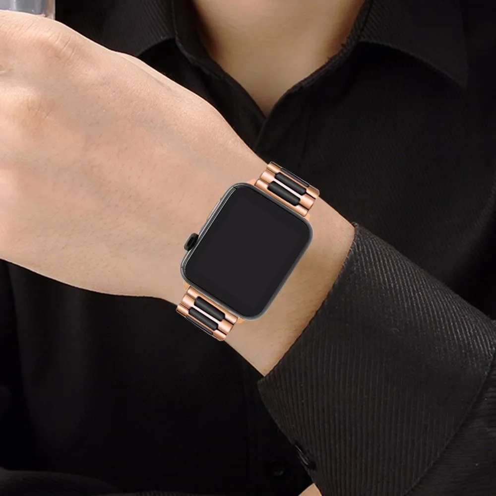 Apple Watch Band 8 Ceramic two-tone Designer Premium Steel Link Strap