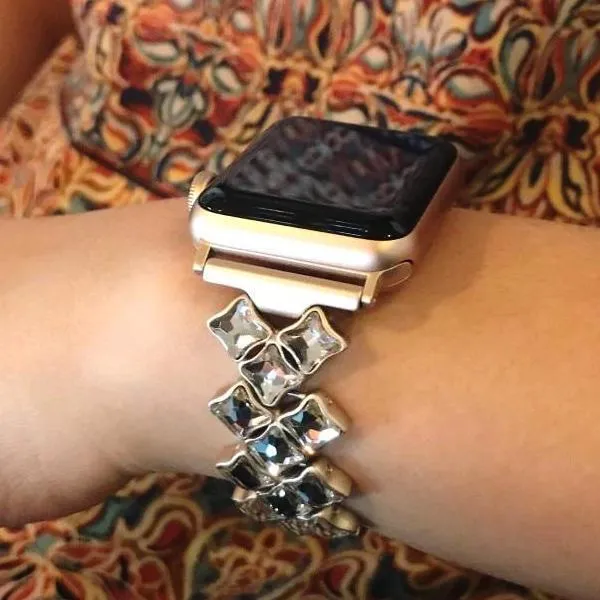 Apple Watch Band Bling rhinestone Diamond cz shiny women Steel Strap