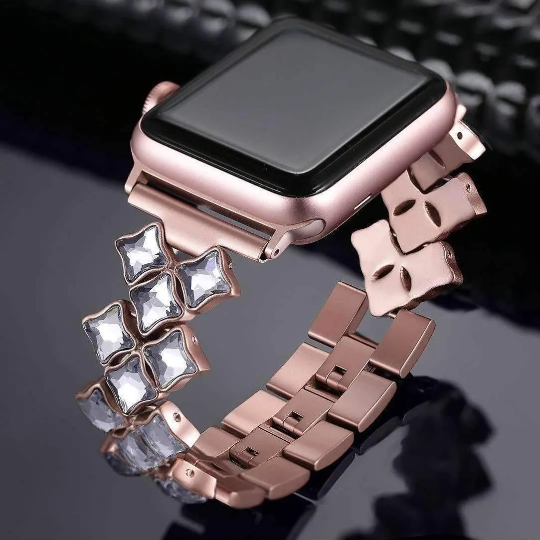 Apple Watch Band Bling rhinestone Diamond cz shiny women Steel Strap
