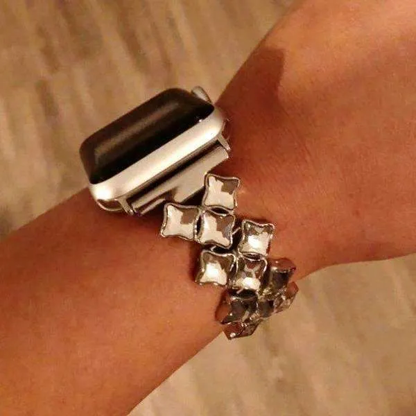 Apple Watch Band Bling rhinestone Diamond cz shiny women Steel Strap