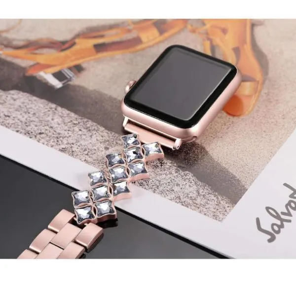 Apple Watch Band Bling rhinestone Diamond cz shiny women Steel Strap