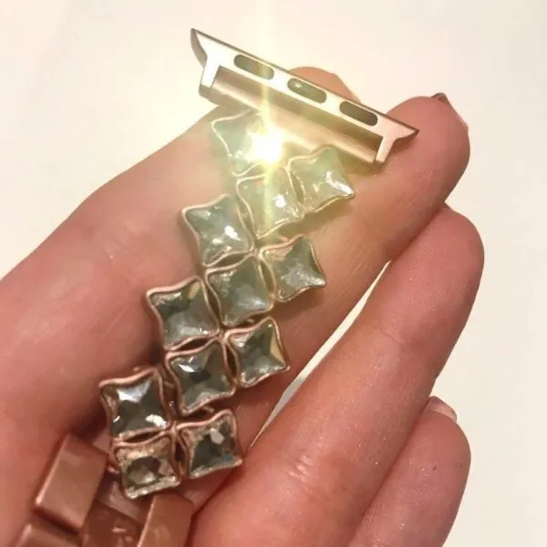 Apple Watch Band Bling rhinestone Diamond cz shiny women Steel Strap