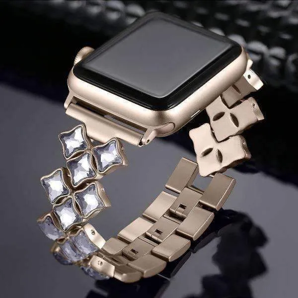 Apple Watch Band Bling rhinestone Diamond cz shiny women Steel Strap