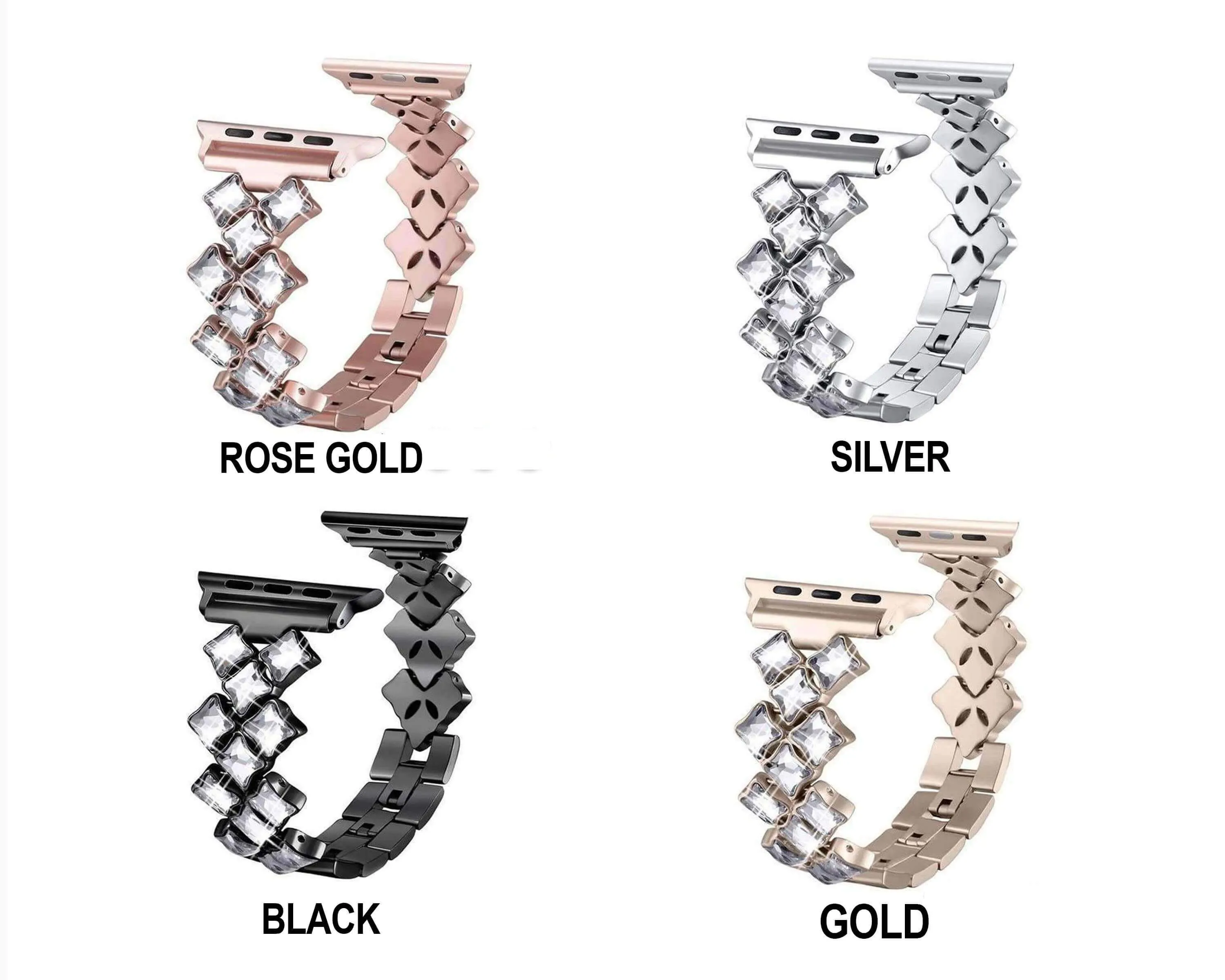 Apple Watch Band Bling rhinestone Diamond cz shiny women Steel Strap