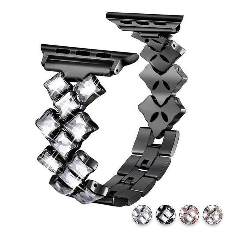 Apple Watch Band Bling rhinestone Diamond cz shiny women Steel Strap