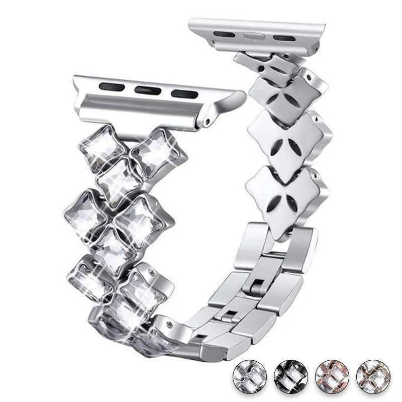 Apple Watch Band Bling rhinestone Diamond cz shiny women Steel Strap
