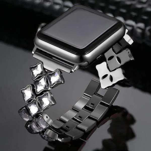 Apple Watch Band Bling rhinestone Diamond cz shiny women Steel Strap
