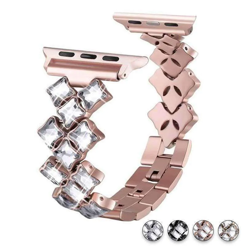 Apple Watch Band Bling rhinestone Diamond cz shiny women Steel Strap