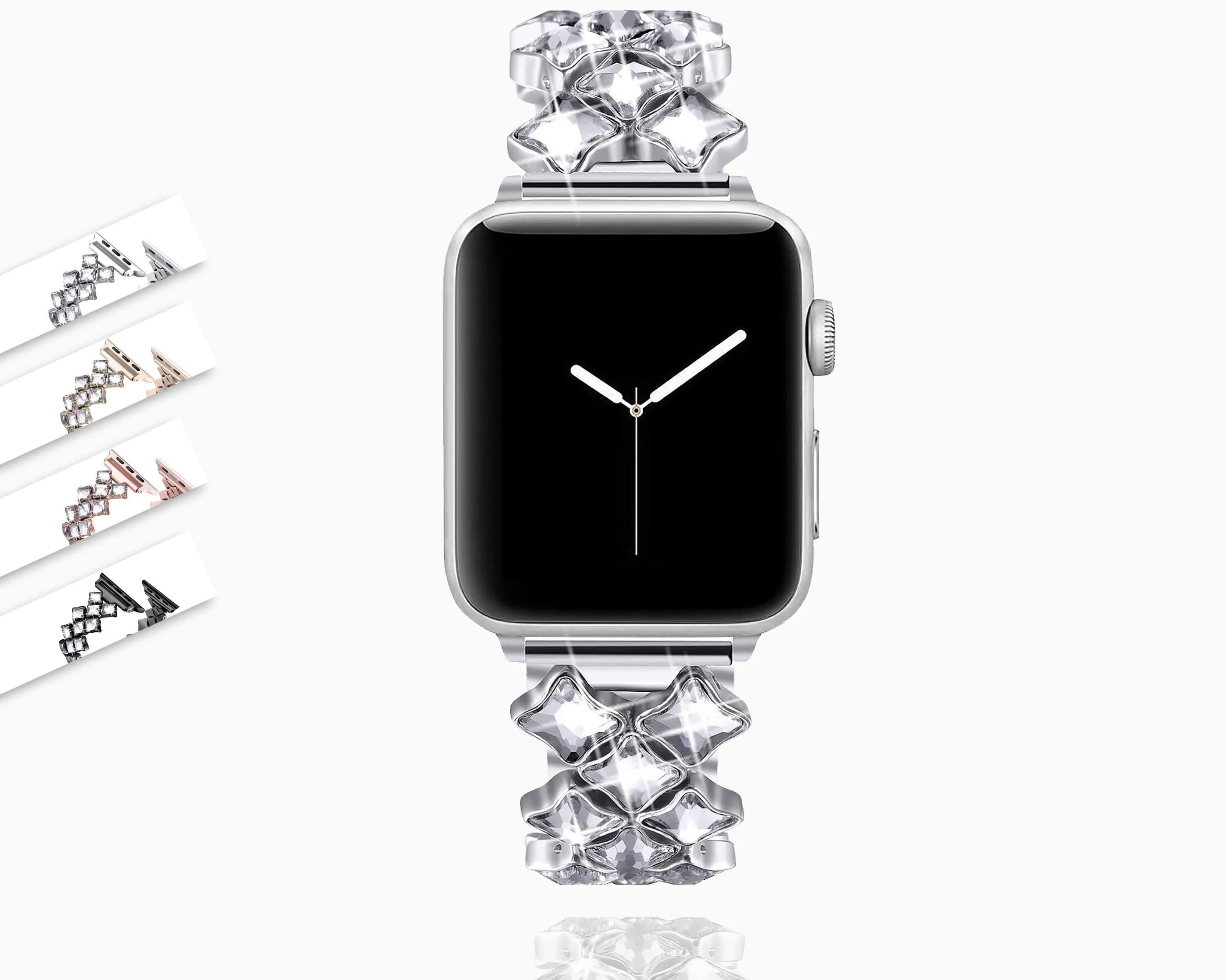 Apple Watch Band Bling rhinestone Diamond cz shiny women Steel Strap