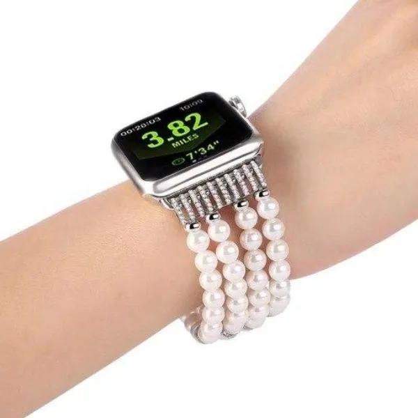 Apple Watch Band, Bling Stretch strap, Bling Pearls