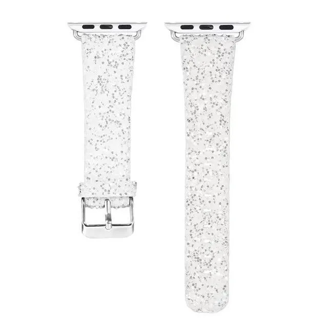 Apple Watch Band Luxury Sparkle Glitter Bling Leather Watchbands