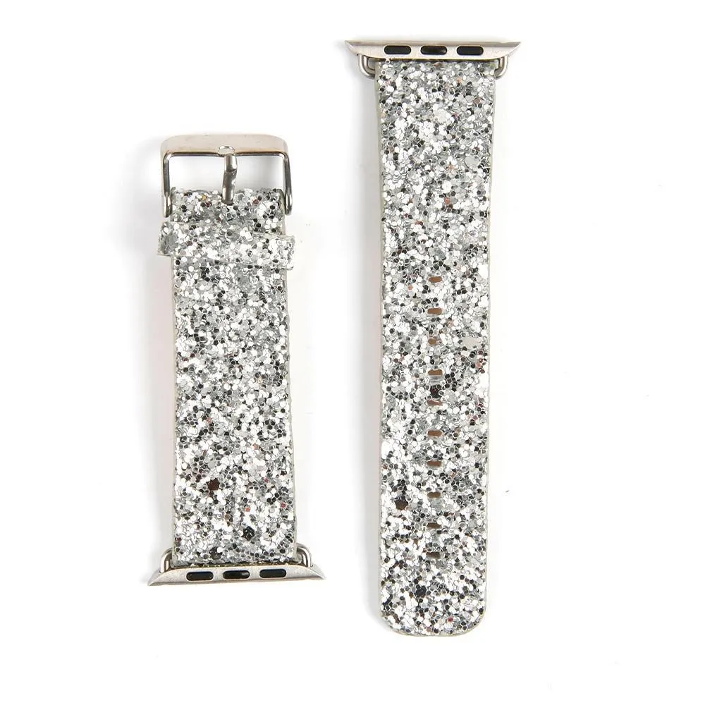 Apple Watch Band Luxury Sparkle Glitter Bling Leather Watchbands
