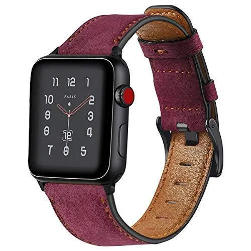 Apple Watch Band Series 7 6 5 4 Retro Cow Leather Strap iWatch