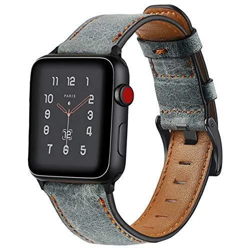 Apple Watch Band Series 7 6 5 4 Retro Cow Leather Strap iWatch