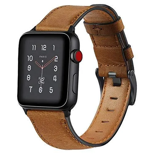 Apple Watch Band Series 7 6 5 4 Retro Cow Leather Strap iWatch