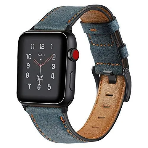 Apple Watch Band Series 7 6 5 4 Retro Cow Leather Strap iWatch