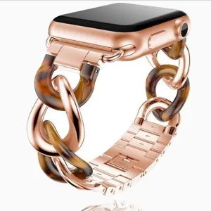 Apple Watch Band Series Cowboy Chain Style Resin Steel Watchband