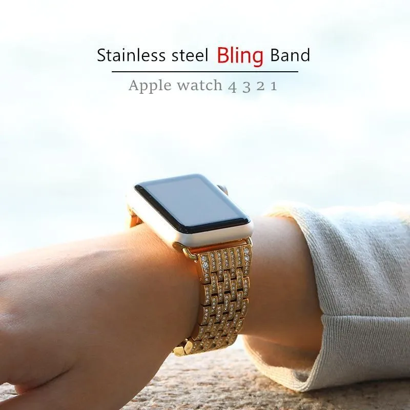 Apple Watch Band Women designer ladies Pave Crystal Ultra Watchband