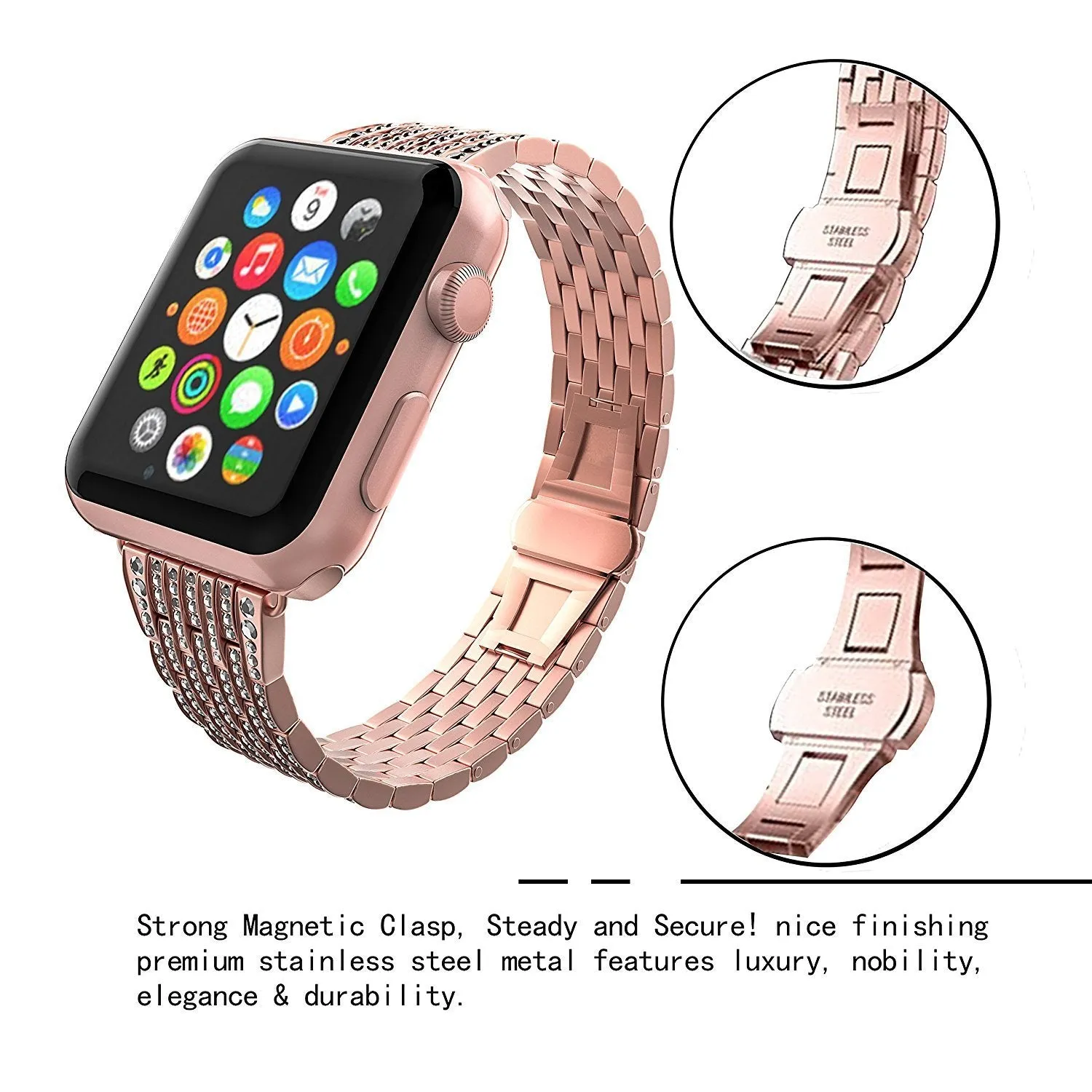 Apple Watch Band Women designer ladies Pave Crystal Ultra Watchband