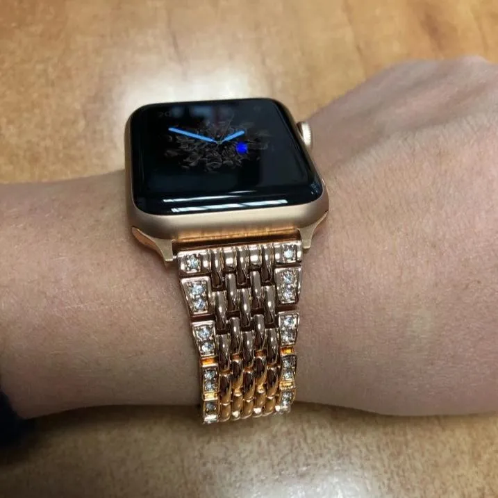 Apple Watch Bling Women Band Steel Premium Crystals Rhinestone Cuff