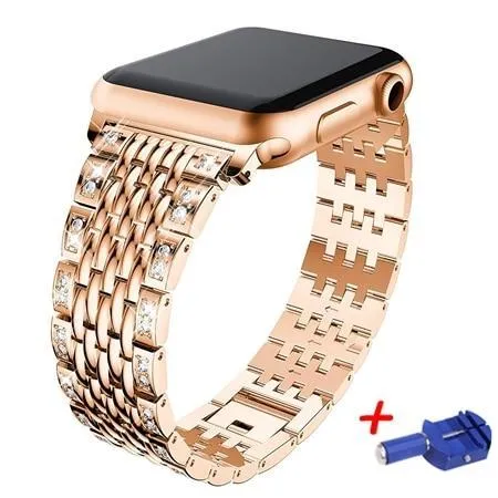 Apple Watch Bling Women Band Steel Premium Crystals Rhinestone Cuff