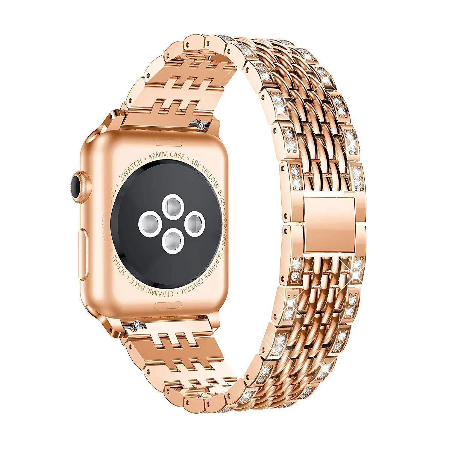 Apple Watch Bling Women Band Steel Premium Crystals Rhinestone Cuff