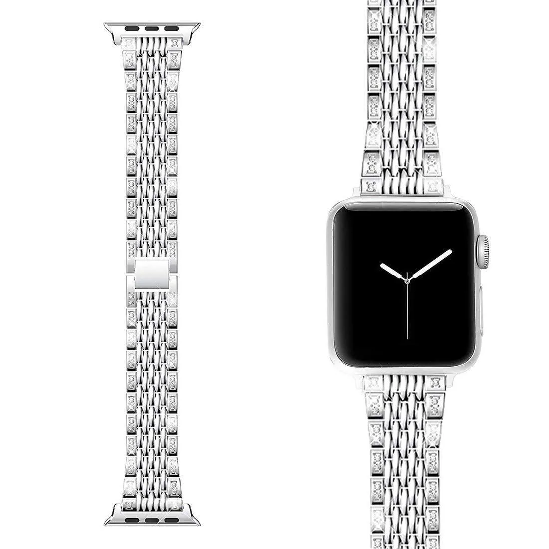 Apple Watch Bling Women Band Steel Premium Crystals Rhinestone Cuff