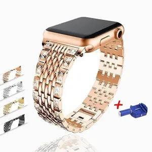 Apple Watch Bling Women Band Steel Premium Crystals Rhinestone Cuff