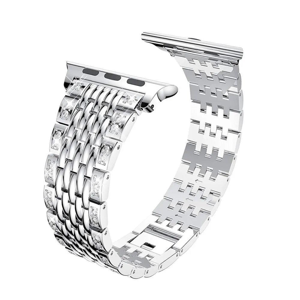 Apple Watch Bling Women Band Steel Premium Crystals Rhinestone Cuff