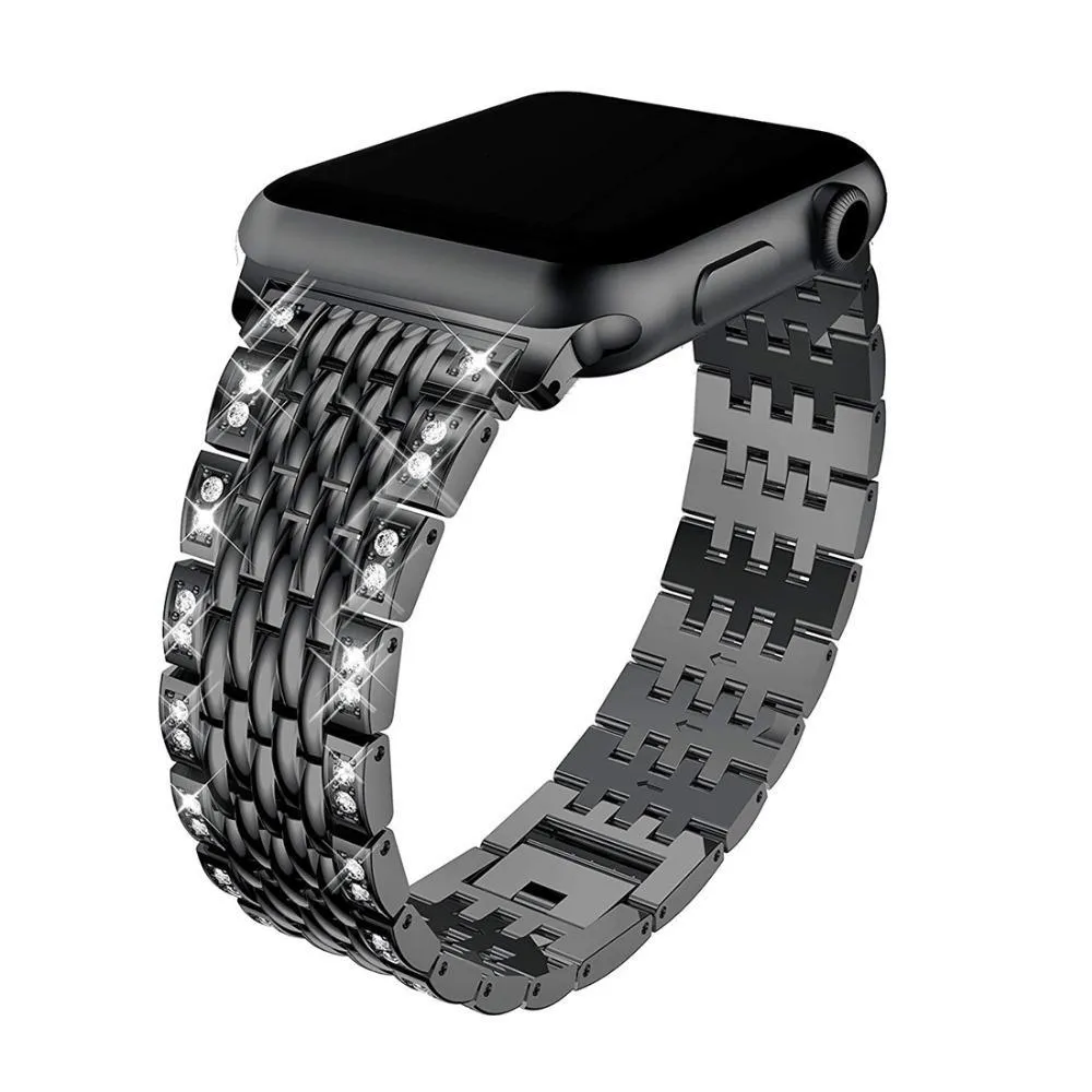 Apple Watch Bling Women Band Steel Premium Crystals Rhinestone Cuff