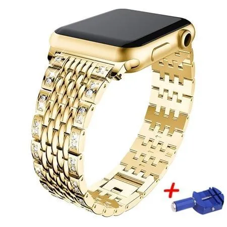 Apple Watch Bling Women Band Steel Premium Crystals Rhinestone Cuff