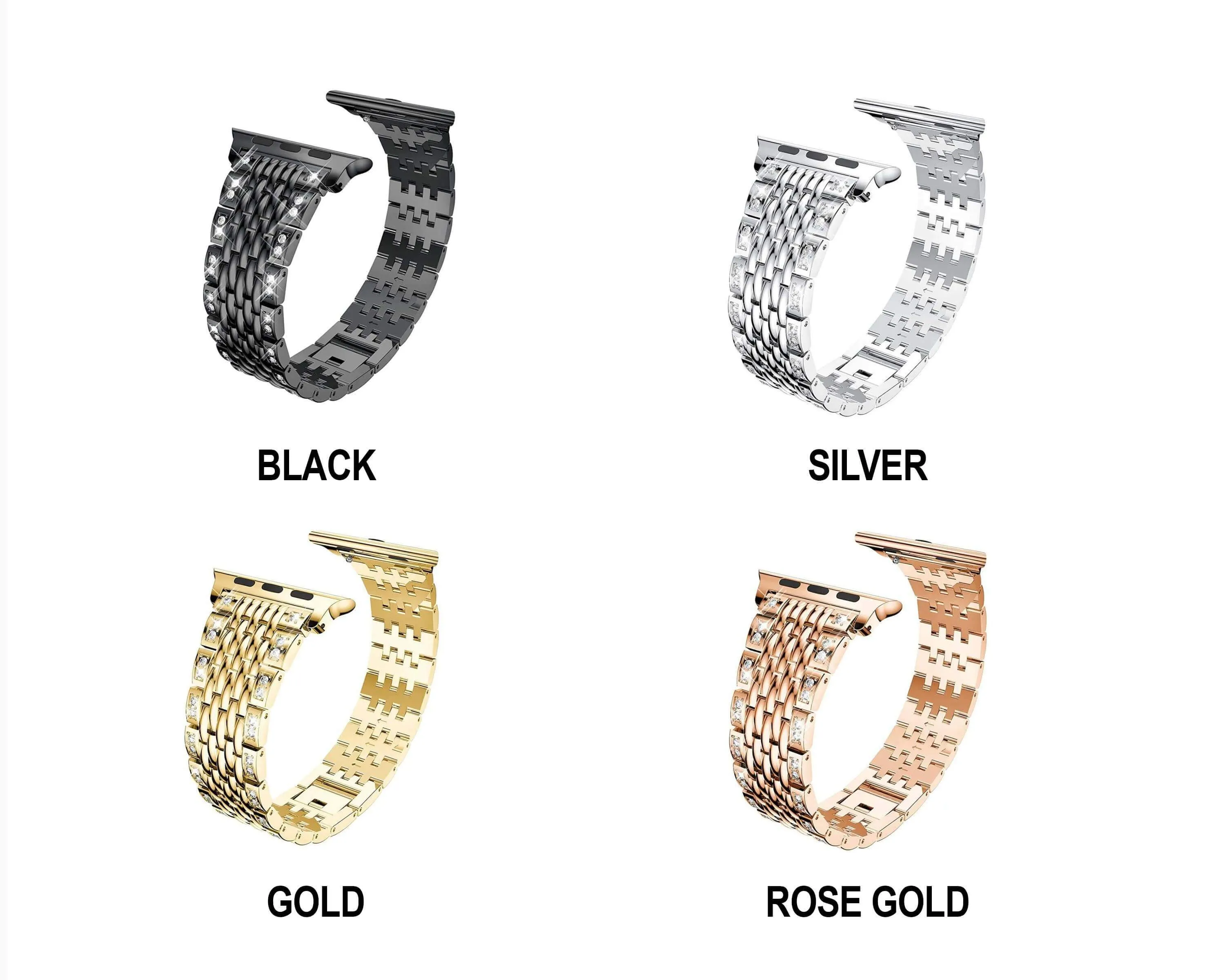 Apple Watch Bling Women Band Steel Premium Crystals Rhinestone Cuff