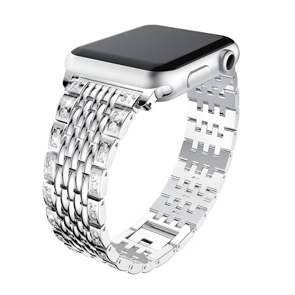Apple Watch Bling Women Band Steel Premium Crystals Rhinestone Cuff