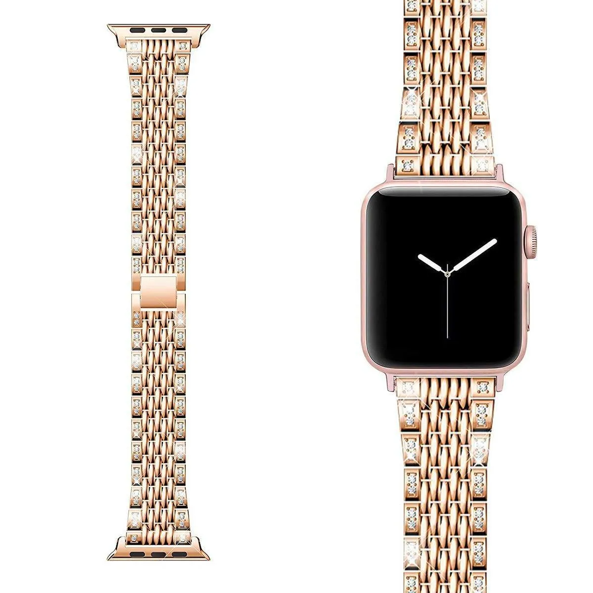 Apple Watch Bling Women Band Steel Premium Crystals Rhinestone Cuff