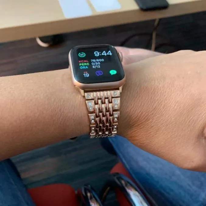 Apple Watch Bling Women Band Steel Premium Crystals Rhinestone Cuff